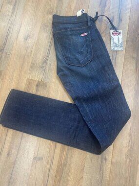 Pre-Loved Hudson Mid-Rise Slim Skinny Jeans in Dark Wash Size 28
